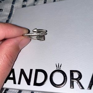 Pandora diamond studded arrow ring